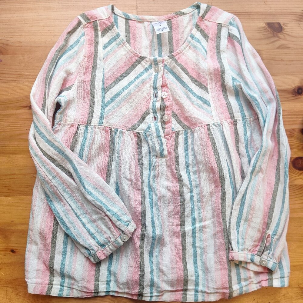 🎁 6/20$🎁Carters Linen Blouse Girls 7